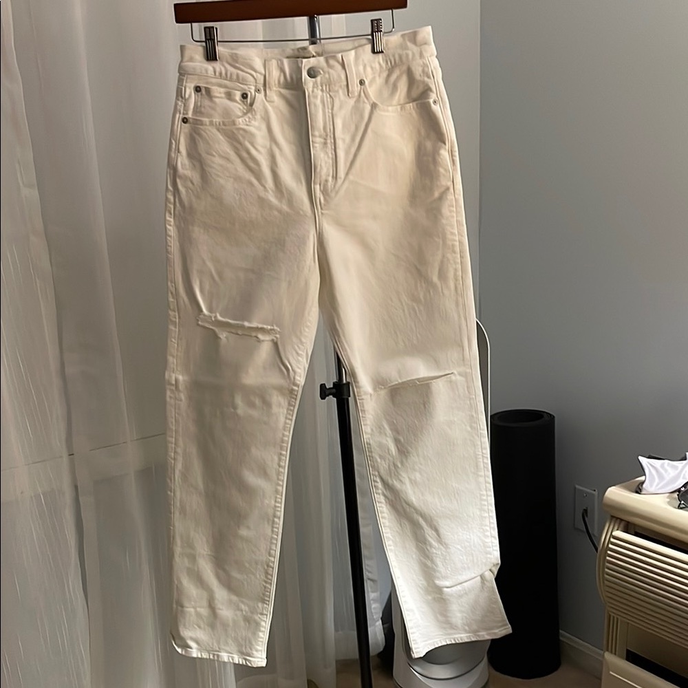 Madewell high waisted White Jeans